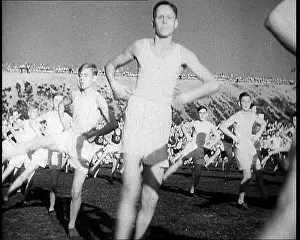 Exercising: German Men Exercising Outside