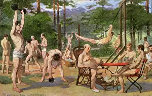 Open Air: German Men at an open air spa