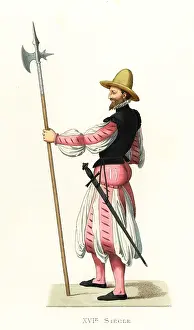 Halberd: German mercenary soldier, 16th century