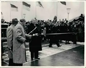 Seebohm: German Minister Seebohm, opening new bridge, Cologne