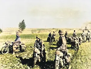 Patrols: German motorcycle patrol WWII