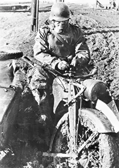Motorcyclist: German motorcyclist on the Eastern front, 1941