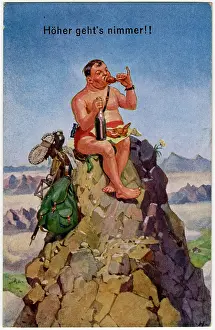 Rucksack: German Mountaineer hitting the heights of satisfaction