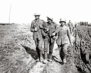 Guardsmen: German NCO and two wounded guardsmen, WW1