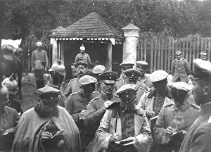 Invaded: German officers during the issue of orders, 1914