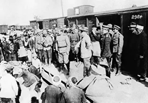 Distributing: German officials, 1917