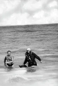 Ashore: German one-man torpedo driver after the mission, 1944