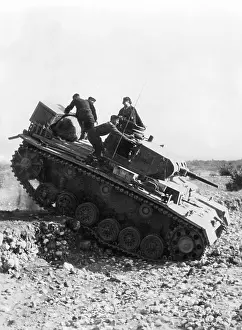 Thermopylae: German Panzer III during combat in Greece, 1941