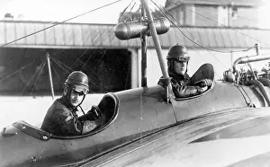 Etrich: Two German pilots in Taube monoplane, WW1