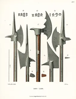 Halberd: German pole axe and halberd from the late 15th century