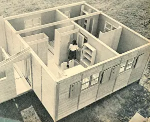 Assembled: German post-war pre-fabricated home being assembled