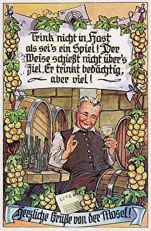 Mosel: German postcard, greetings from the Mosel