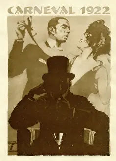Carnivals: A German poster advertisement for a carnival in 1922