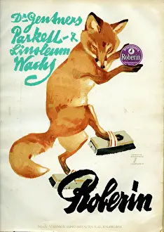 Foxes: A German poster advertisement for a cleaning polish