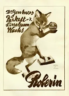Foxes: A German poster advertisement for a cleaning polish