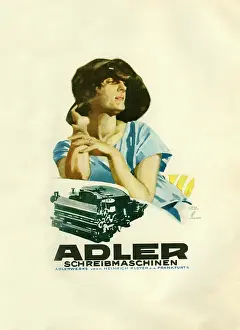 Typing: A German poster advertising Eagle typewriters