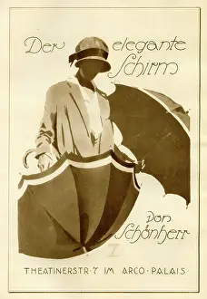 Schonherr: A German poster advertising elegant umbrellas