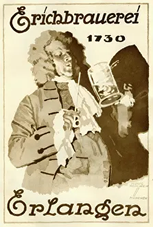 Erlangen: A German poster advertising Erich brewery