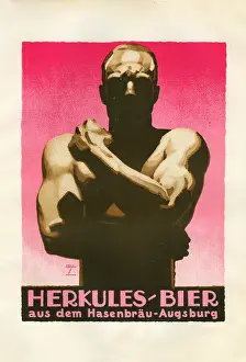 Breweries: A German poster advertising Hercules beer