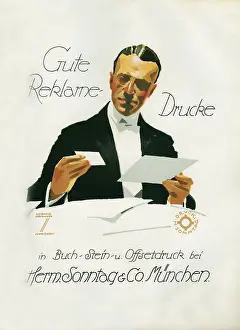 Printers: A German poster advertising Herm Sunday & Co printing