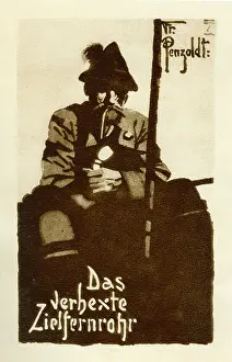 Telescopic: A German poster advertising a hexed target telescope