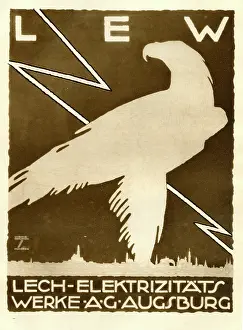 Silhouetted: A German poster advertising LEW electricity