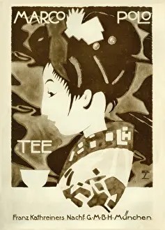 Teas: A German poster advertising Marco Polo tea