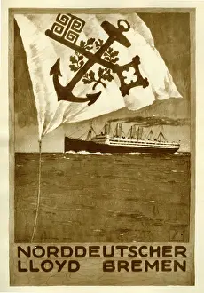 Retrographics Limited (ludwig Hohlwien): A German poster advertisement for Norddeutscher Lloyd