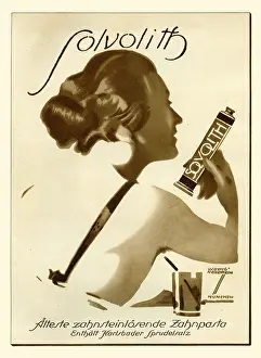 Toothpaste: A German poster advertising Solvolith toothpaste