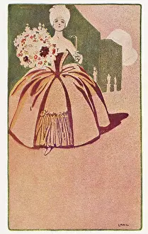 Lorgnette: German poster design, lady in a garden