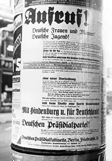 Ballot: Call of the German Presidential Party, 1932