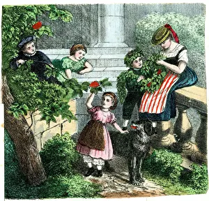Garlands: German print - Four Seasons - Spring
