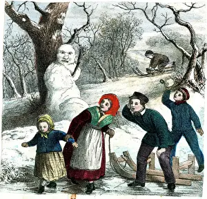 Snowballs: German print - Four Seasons - Winter