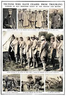 Humane: German prisoners line up to be vaccinated, WW1