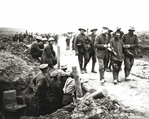 Guillemont: German prisoners after taking of Guillemont, WW1
