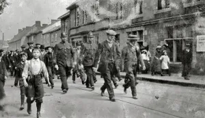 Falmouth: German Prisoners of War marching to Redruth workhouse