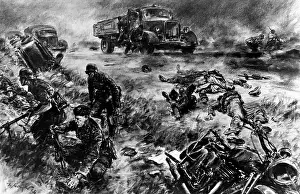 Guerilla: German propaganda drawing on combating the partisans, 1944