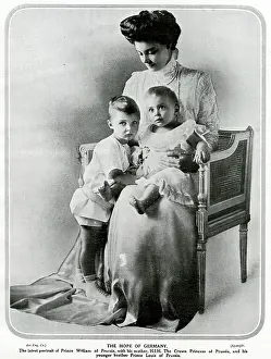 Consort: German & Prussian Crown Princess with two eldest sons 1909