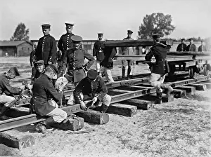 Ties: German railway troops during an exercise, 1913