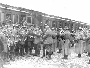 Railroading: German reservists at a station in Berlin, 1918