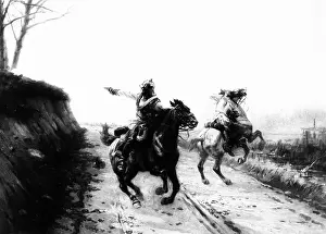 Cuirassiers: Two German riders attacked from ambush, 1870-71