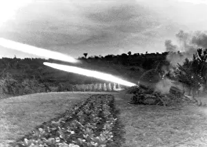Salvo: German rocket launcher fires on the front in Italy, 1944