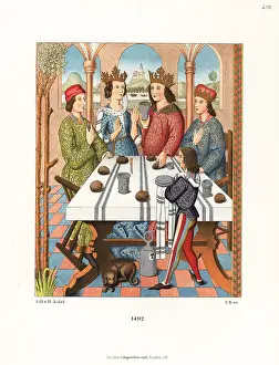 Chabot: A German royal couple sits at a table, 1492