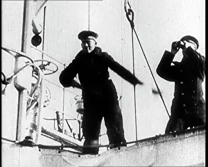 Semaphore: German Sailor Sending Signal Using Semaphore Flags