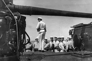 Discusses: German sailors aboard a warship, 1934