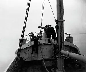 Bays: German sailors at the observation platform on a patrol ship