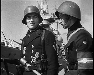Dockside: German Sailors Standing On Dockside