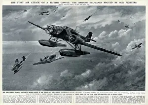 Routed: German seaplane attack on British convoy by G. H. Davis