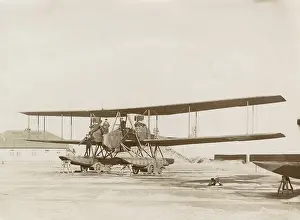 Floats: German seaplane on a beach, WW1