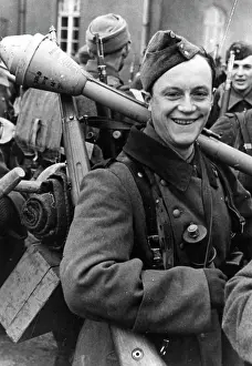 Panzerfaust: German soldier with bazooka, 1945